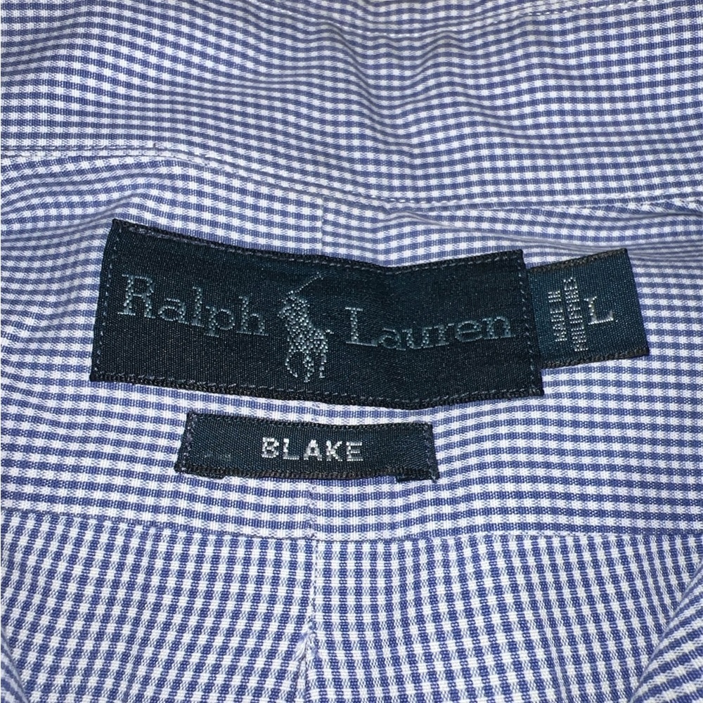 Polo Ralph Lauren Men's Blue and White Gingham Dress Shirt - Picture 2 of 5